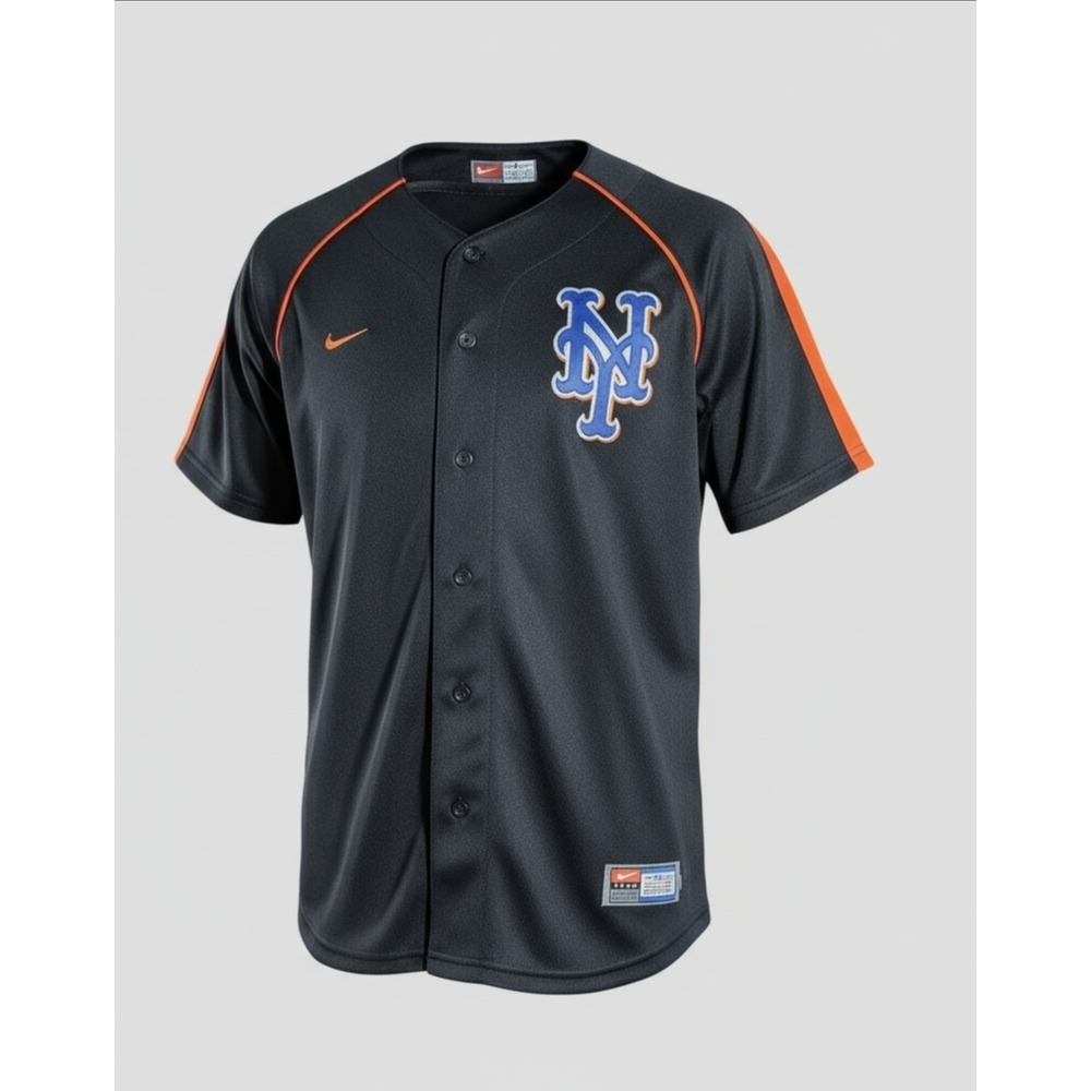 Nike MLB New York Mets Black Alternate Jersey Youth Medium 12/14 Genuine A13